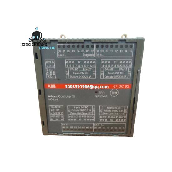 ABB 07DC92D module mounted in control panel