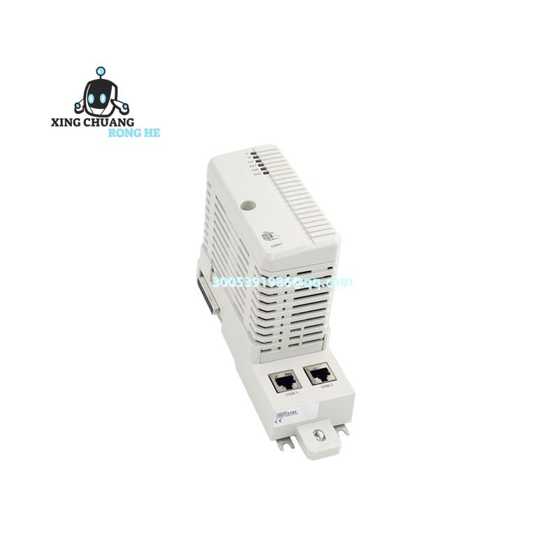 ABB CI857K01 module mounted in control panel