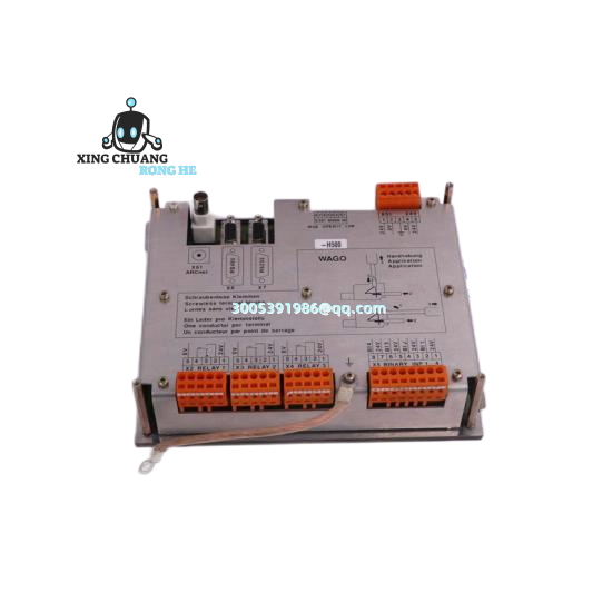 Close-up of ABB GDD471A001 communication ports and status LEDs