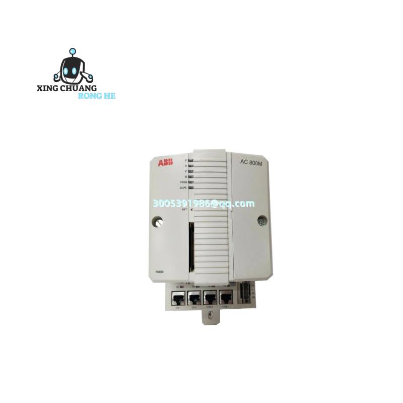 ABB PM866 close-up showing connectors
