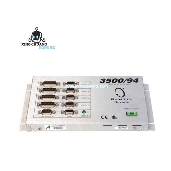 BENTLY 3500/94 module close-up showing connectors