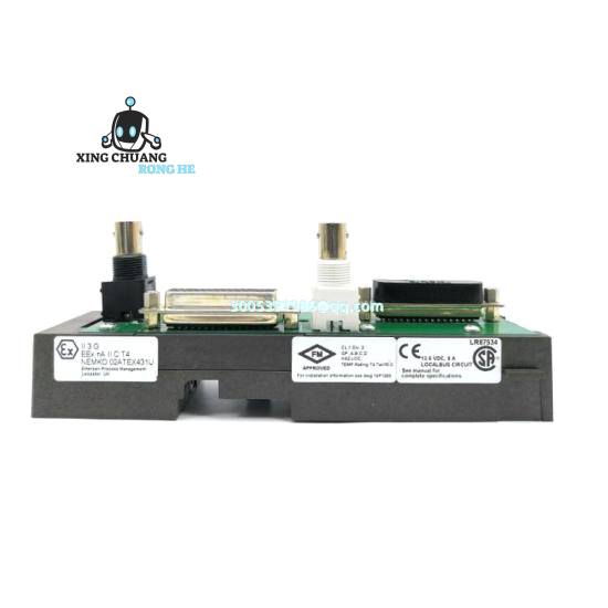 Emerson DeltaV cable extender KJ4001X1-NA1 installed in industrial control cabinet