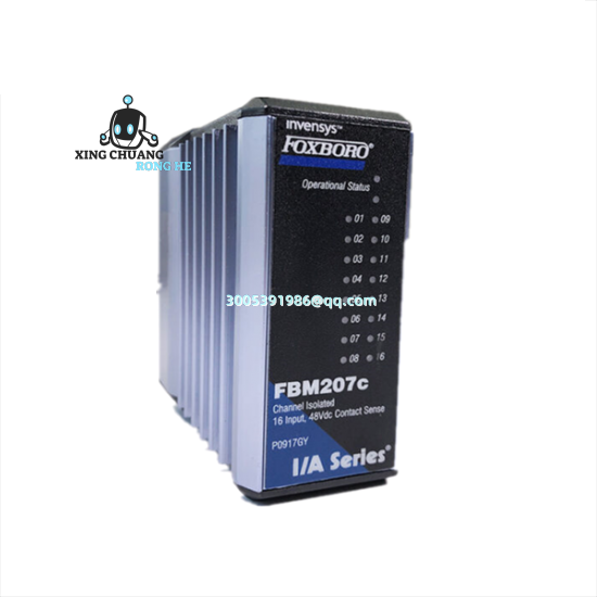 FOXBORO FBM207 P0914TD module mounted in control cabinet