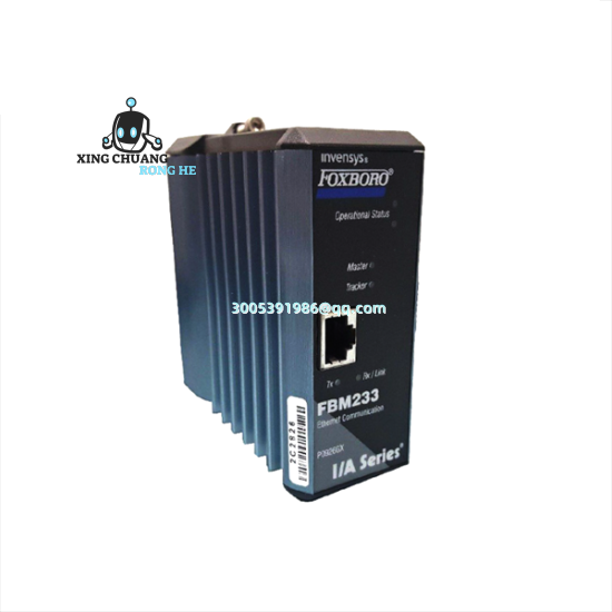 FOXBORO FBM233 module mounted in industrial control cabinet