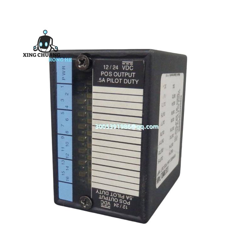 GE IC670MDL740 industrial module mounted on DIN rail