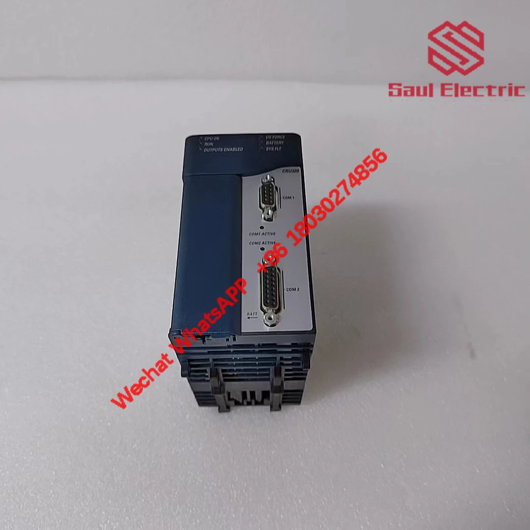 Close-up of GE IC695CRU320-EJ connectors